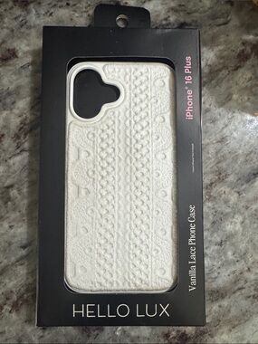 NEW HELLO LUX Vanilla Lace Phone Case for iPhone 16 Plus - White